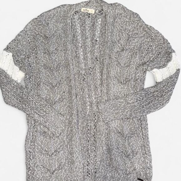 Hollister Grey and White Cardigan - Picture 1 of 8